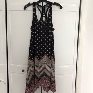 Patterned chiffon tank dress